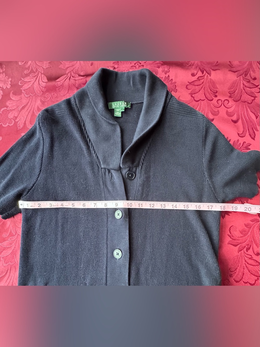 Ralph Lauren Navy Knit Short Sleeve Cardigan - Picture 3 of 5